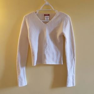 Women's cream sweater v neck